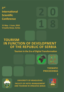 The Third International Scientific Conference, TOURISM IN FUNCTION OF DEVELOPMENT OF THE REPUBLIC OF SERBIA - Tourism in the Era of Digital Transformation, Thematic Proceedings I